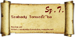 Szabady Tonuzóba névjegykártya